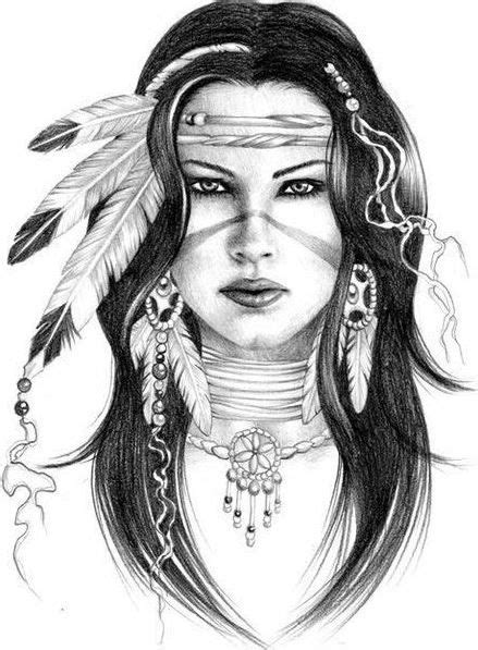 American Indian Woman Tattoo Sketch Stock Illustration Image My XXX