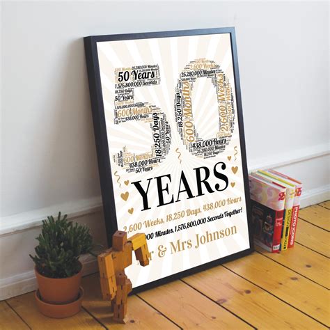 Personalised 50th Wedding Anniversary T For Husband Wife