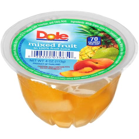 Dole Fruit Bowls Mixed Fruit In 100 Fruit Juice 4oz 36 Cups
