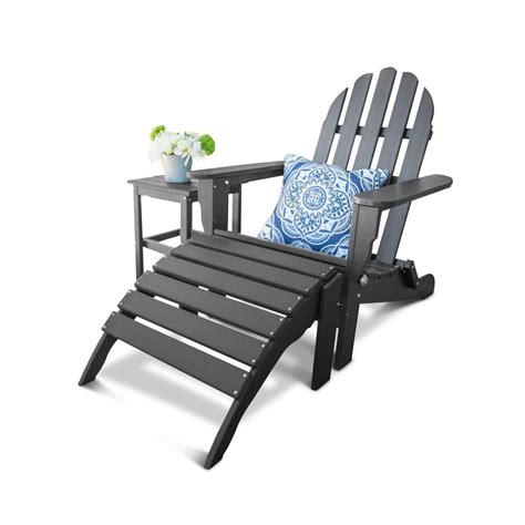 Enjoy free shipping on most stuff, even big get your lawn ready for those inevitable climbing temperatures with this essential adirondack chair! DUROGREEN Icon Black 3-Piece Plastic Folding Adirondack ...