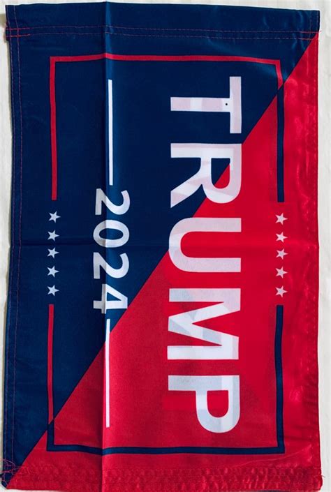 trump 2024 blue and red 12 x18 100d rough tex® double sided garden flag
