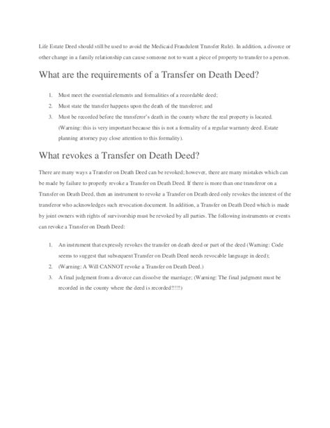 How Do You Transfer A Deed On Death Without Probate