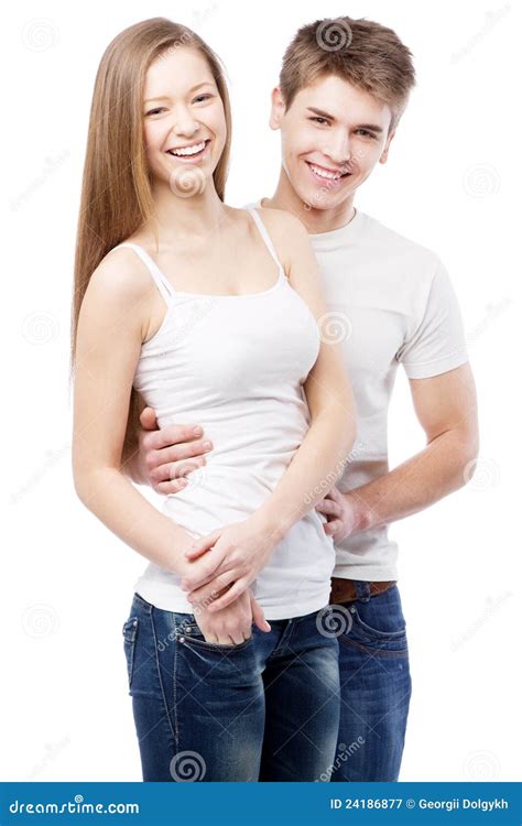 Young Couple Isolated On White Background Stock Image Image Of