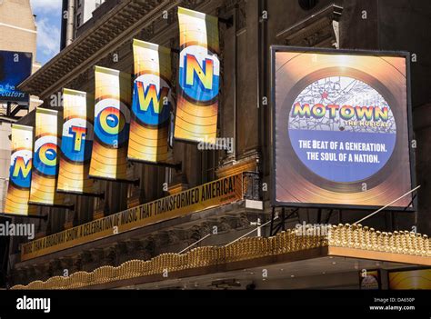 Broadway Theater Marquee Motown The Lunt Fontanne Theatre Nyc Stock