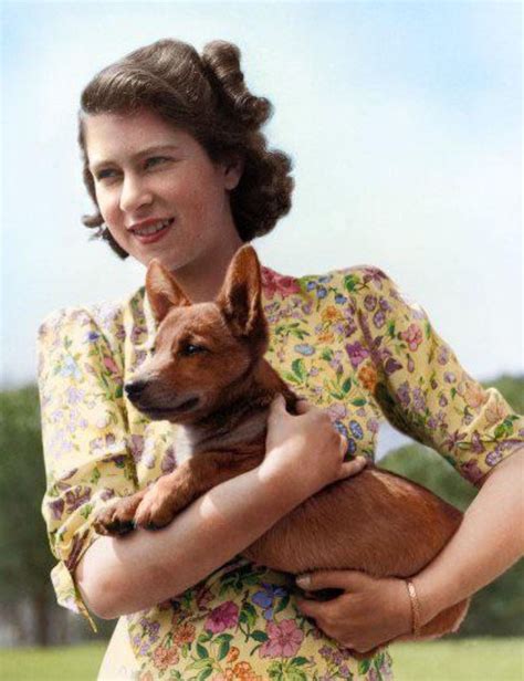 The Young Princess Elizabeth With Her Corgi In 1944 With Images