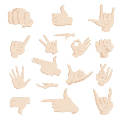 Hand Gesture Cartoon Vector Hd Images Hand Gesture Icons Set Cartoon