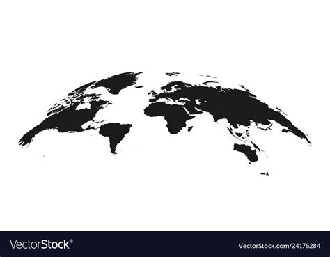 Detailed Grey World Map Mapped On An Open Globe Vector Image
