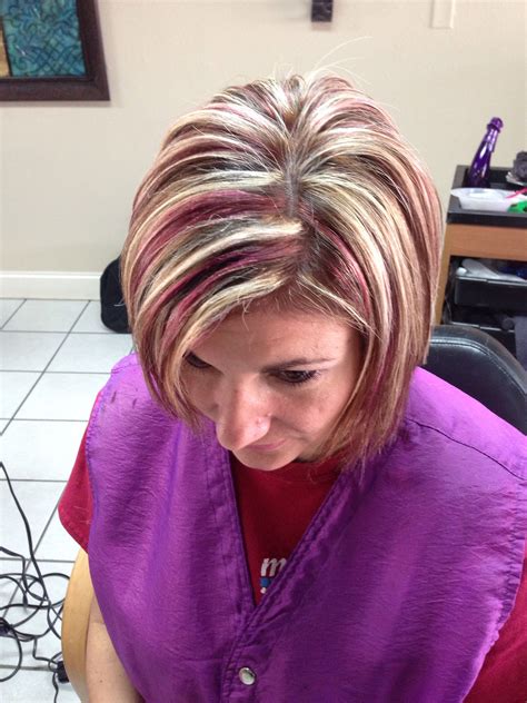 short hair highlights with some fun color blonde hair dark eyes blonde hair with red tips