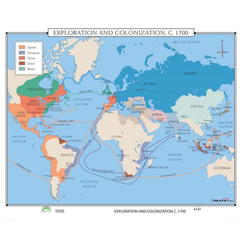 Exploration And Colonization 1700 Map Shop Us And World History Maps