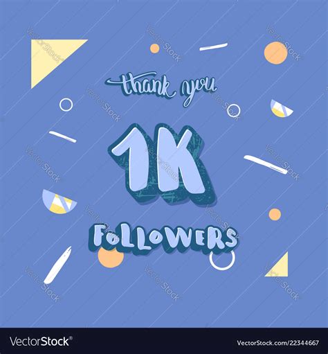 1k Followers Thank You Template Royalty Free Vector Image