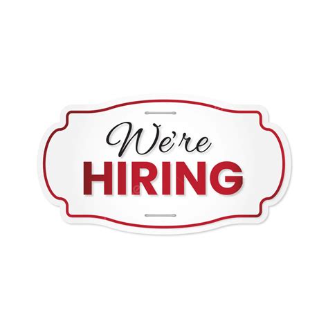 White Hanging We Are Hiring Sign With Red And Black Colors Vector Banner Were Hiring We Are