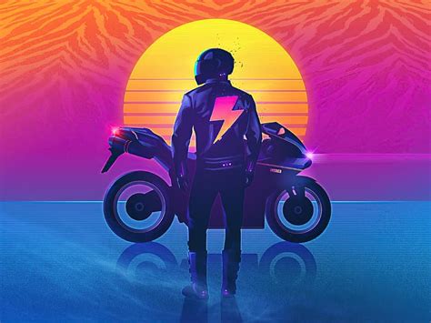 Hd Wallpaper Digital Art Artwork Illustration Biker Motorcycle