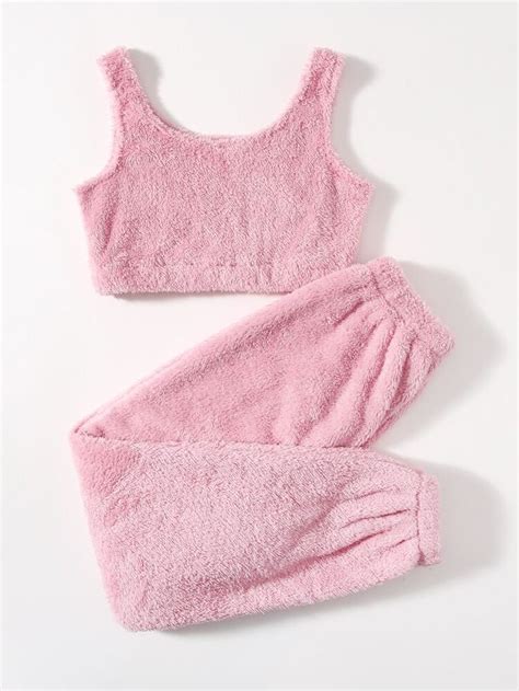 Solid Plush Tank Lounge Set For Sale Australia New Collection Online Shein Australia Sweater