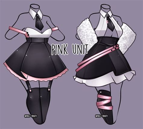pink unit outfit adopt [close] by miss trinity on deviantart roupas mangá roupas artísticas