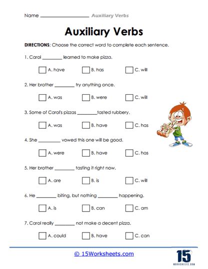 Auxiliary Verbs Worksheets Worksheets