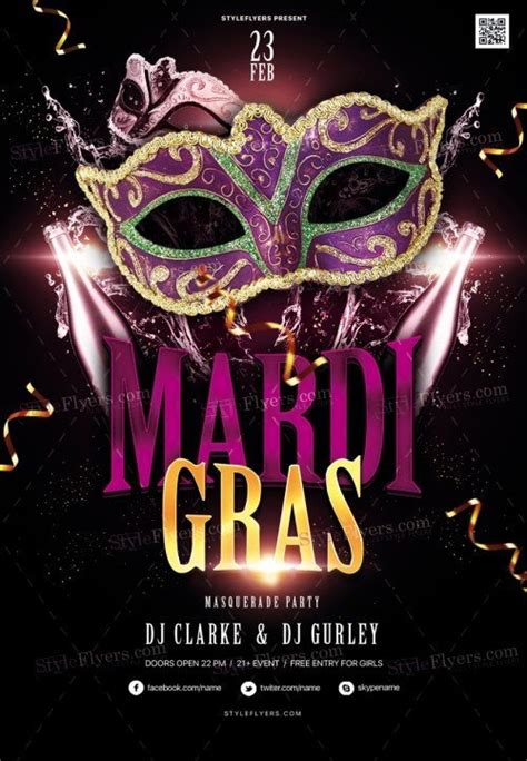 7 Psd Mardi Gras Flyers Templates Free Download 28179 Styleflyers