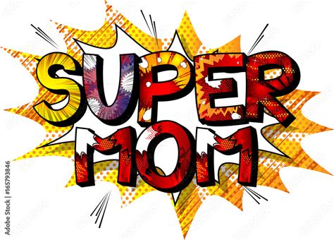 super mom comic book style word isolated on white background stock vector adobe stock