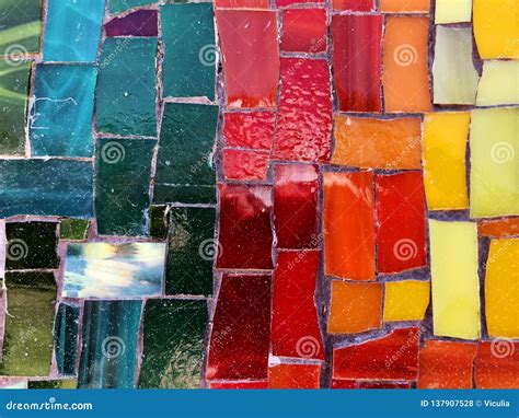Different Colors Of Ceramic Mosaic Tiles Close Up Shot Stock Photo