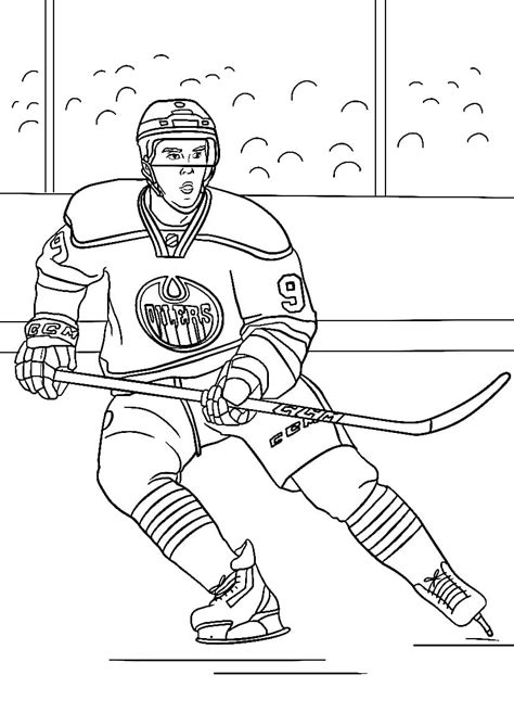 nhl player coloring book with number 9 printable and online
