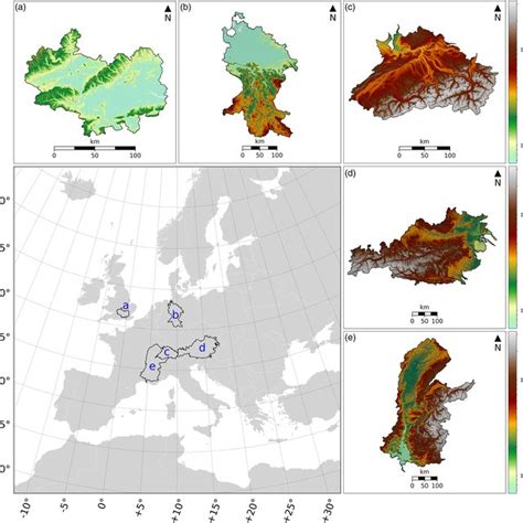 Study Area Comprising Five Major European River Basins With Drainage