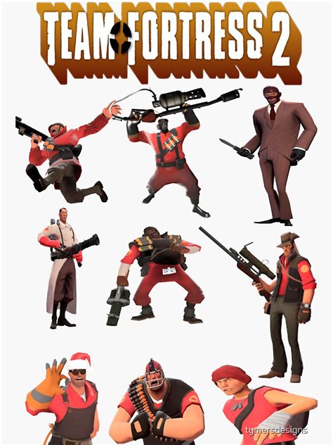 Team Fortress 2 All Characters Classes With Tf2 Logo Sticker For Hot