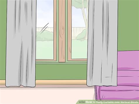 Hang curtains over vertical blinds. Simple Ways to Hang Curtains over Vertical Blinds: 13 Steps