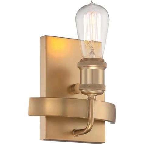 Nuvo Paxton 1 Light Wall Sconce 40w A19 Vintage Lamp Natural Brass