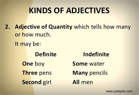 Adjectives are descriptive words that modify nouns. adjective definition and its types with examples | J u s t ...