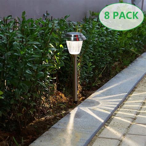 Voona Solar Led Outdoor Lights 8 Pack Stainless Steel