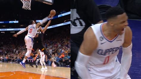 Russell Westbrook Insane Block On Devin Booker And Throws It Off Him To
