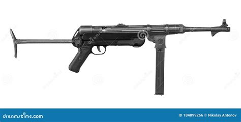 Mp 40 German Submachine Gun Isolated On White Background World War Ii