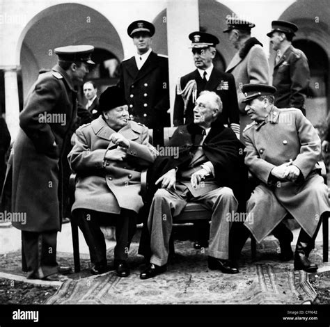 Churchillroosevelt And Stalin At The Yalta Conference1945 Stock Photo