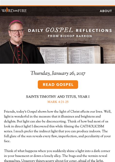 Daily Gospel Reflection 01 26 2017
