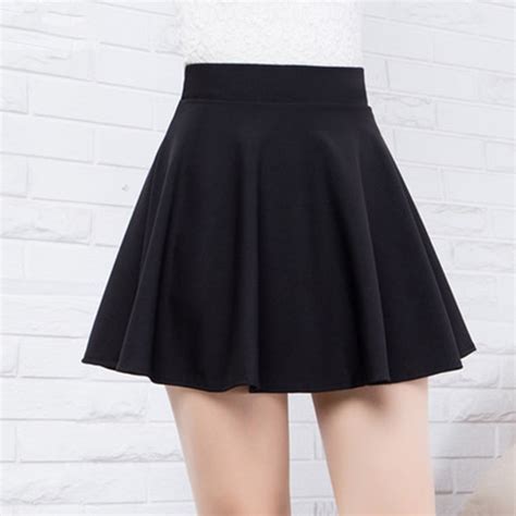 2018 Sweet Mini High Waist Skirt Girls Vintage Black Cute