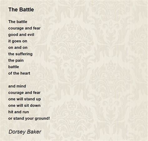 The Battle The Battle Poem By Dorsey Baker