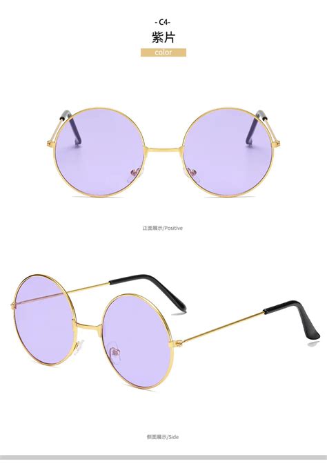 Round Hippie Glasses Pink Purple Blue 60 S Style Hipster Circle Sunglasses Women Buy