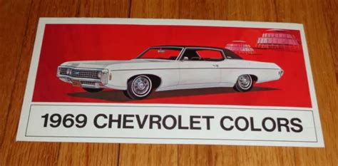 Original 1969 Chevrolet Exterior Colors Sales Brochure Corvette Camaro