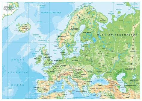 Physical Geography Map Of Europe | secretmuseum