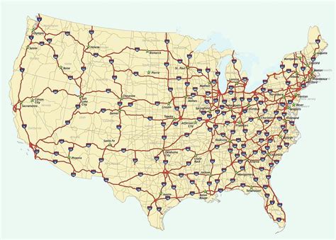 United States Interstate System Highway Map With States And Capitals Labeled Photograph By Cody