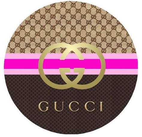 Gucci Inspired Logo Pink Gold Black Birthday Baby Shower Round Party