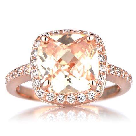 What cut will catch her eye? Halo Ring: Rose Gold Cushion Cut Halo Ring