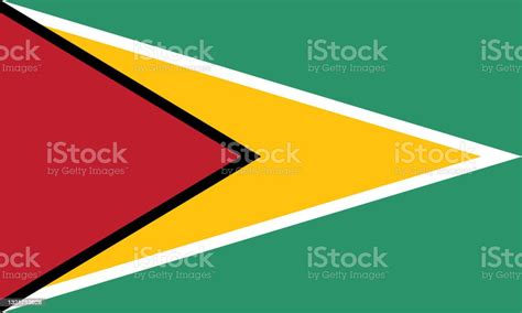 Guyana Flag Official Proportion Correct Colors Stock Illustration