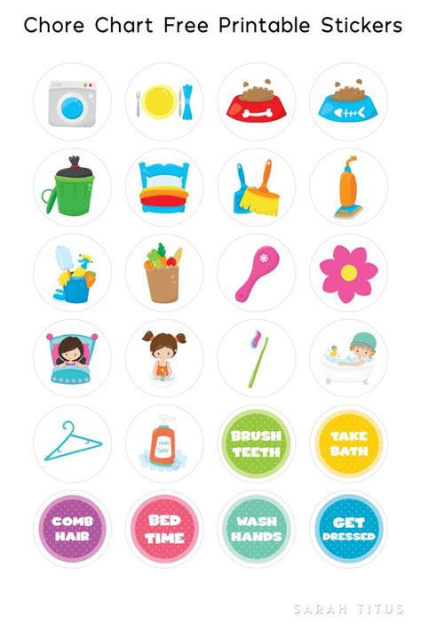 Printable Chore Chart Stickers Free Printable Templates