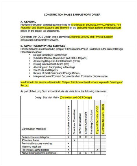 18 Work Order Formats Word Pdf Docs Free And Premium Templates
