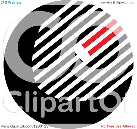 Clipart Of A Red And Black Sphere Logo Royalty Free
