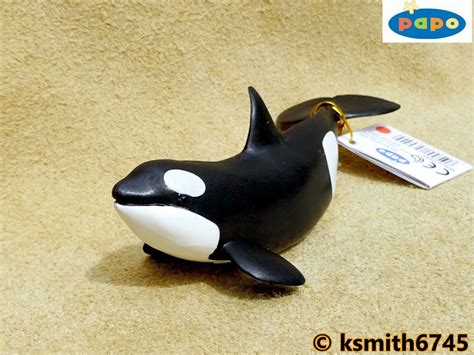 Papo Killer Whale Calf Solid Plastic Toy Wild Zoo Sea Marine Animal