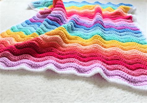 Chunky Rainbow Ripple Baby Blanket Free Crochet Pattern Truly Crochet