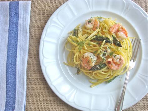 Shrimp Asparagus And Dill Pasta With A Hint Of Lemonhealthy And