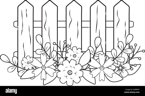 Wooden Fence Colouring Pages Sketch Coloring Page