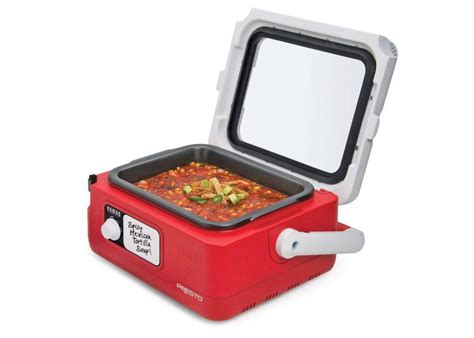 What sets it apart are the bevy of features that makes it share your culinary creation at your next tailgate or potluck. Presto Nomad Travel Slow Cooker - Portable Crock-pot